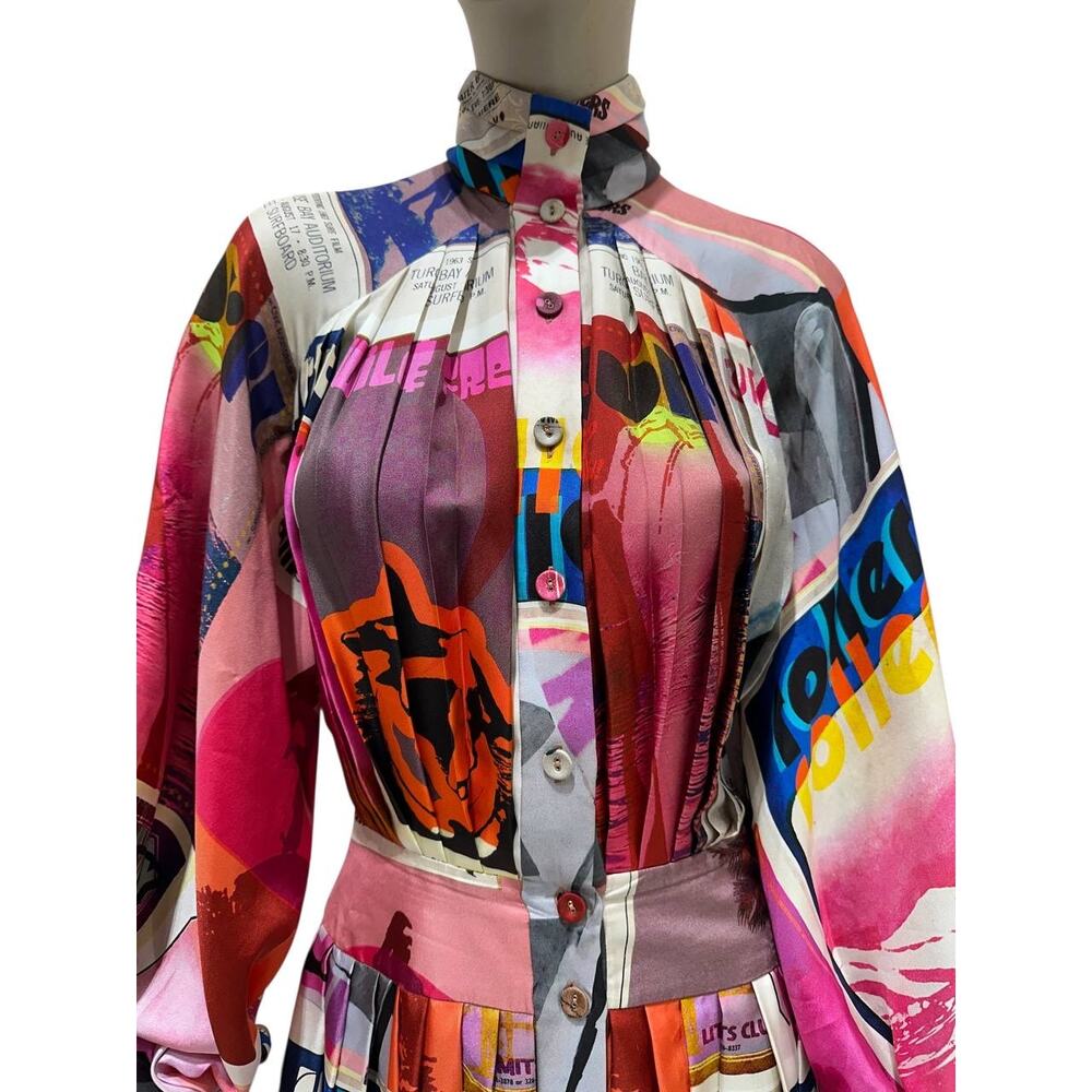 Zimmermann Pink Poster Print Wavelength Mini Dress - Sz 0 - Picture 3 of 6